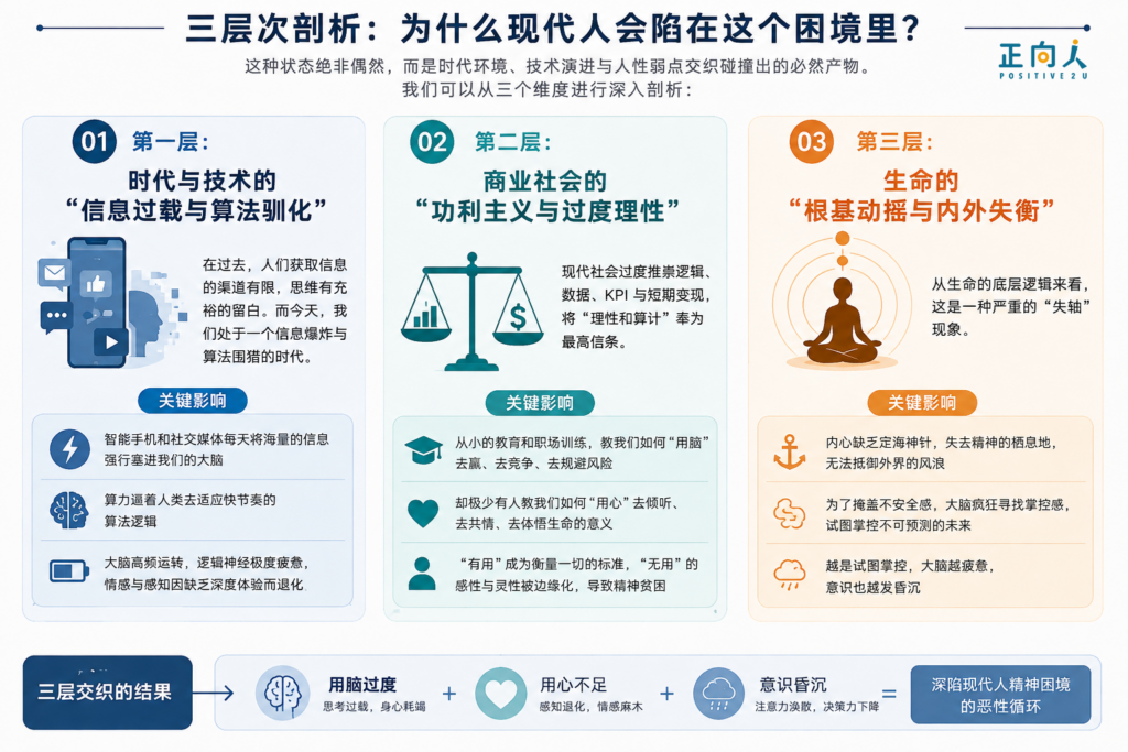 现代人的隐形危机：用脑过度、用心不足、意识昏沉